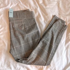 Loft Petites Plaid Lou and Grey Pants